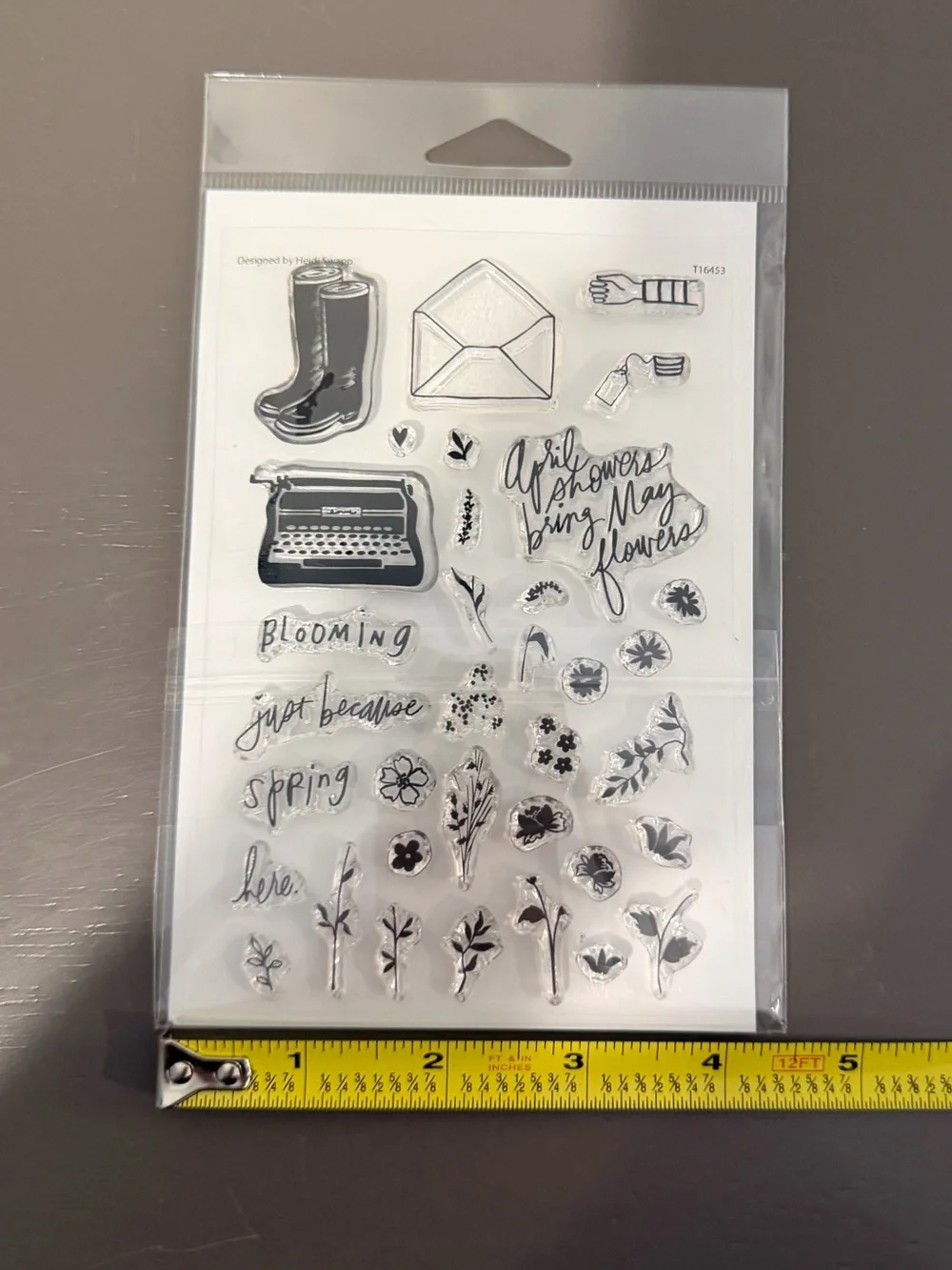 Heidi Swapp 4X6 Spring Flowers Stamp Set